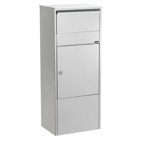 QUALARC Allux 800 Galvanized Steel Locking Mail Parcel Box, Grey QU435936